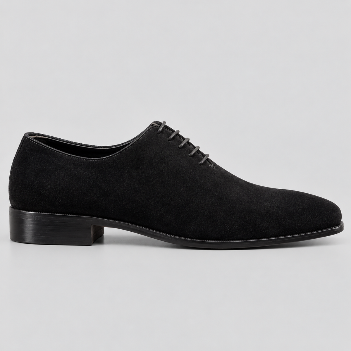 Classic Men's Black Suede Wholecut Oxfords