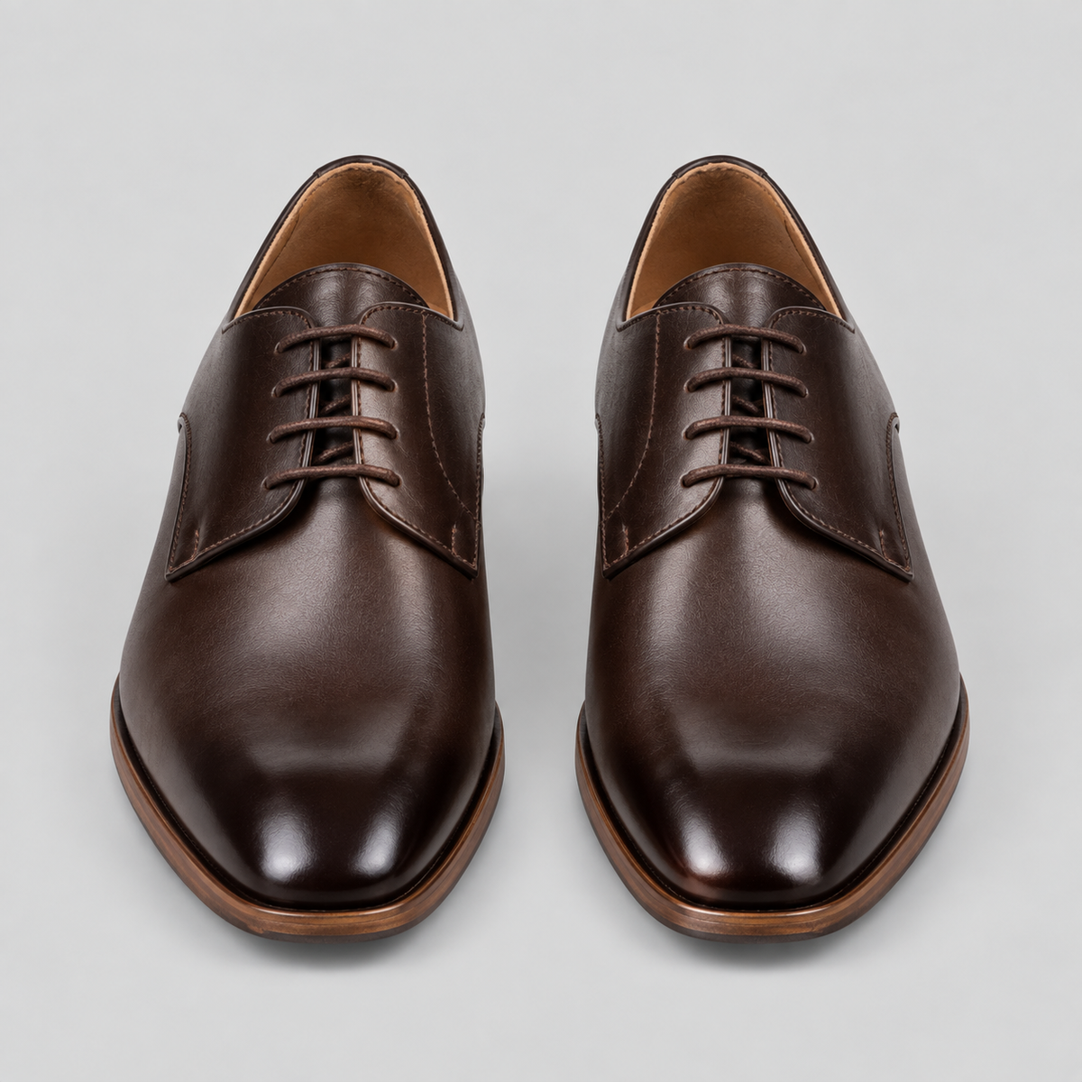Classic Men's Dark Brown Leather Formal Derby