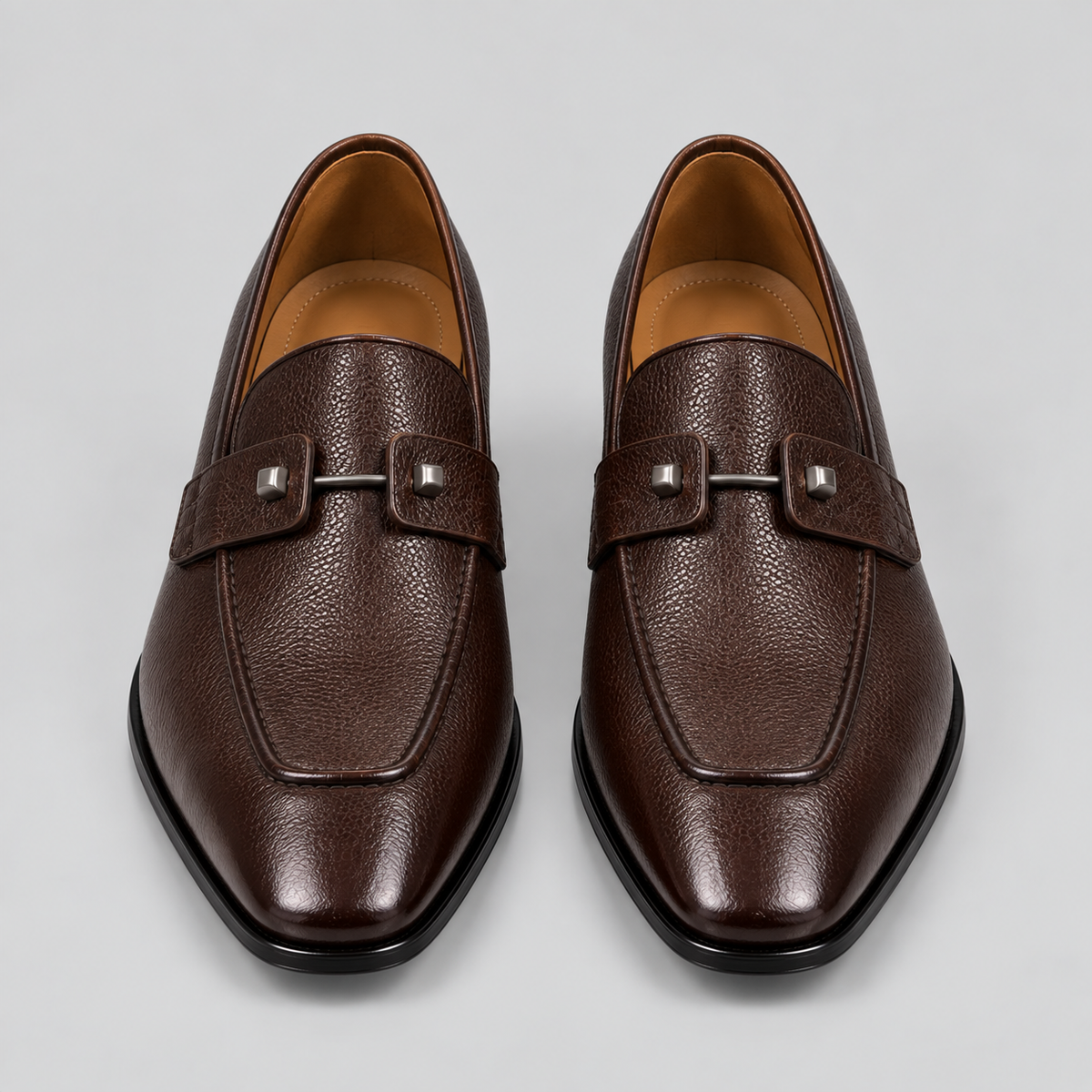 Classic Dark Brown Leather Bit Loafers