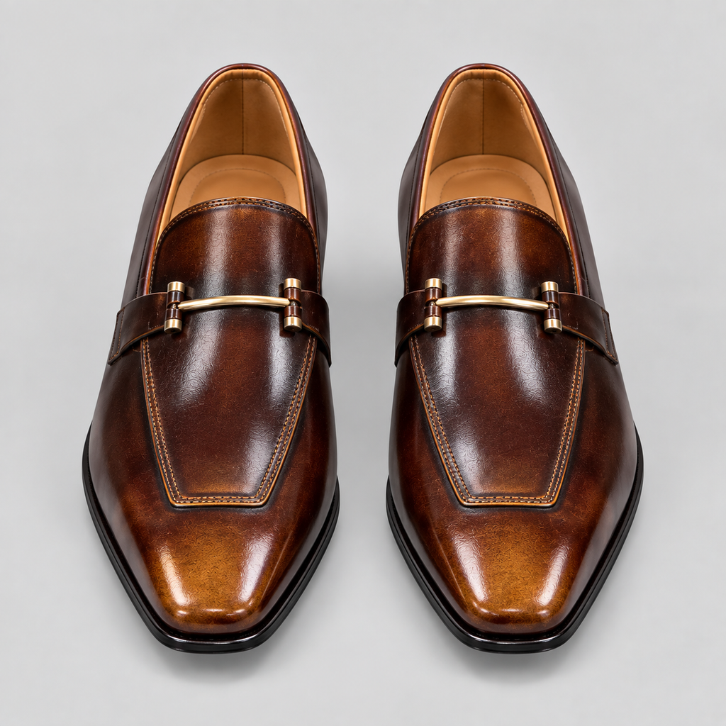 Classic Men's Brown Leather Horsebit Loafers
