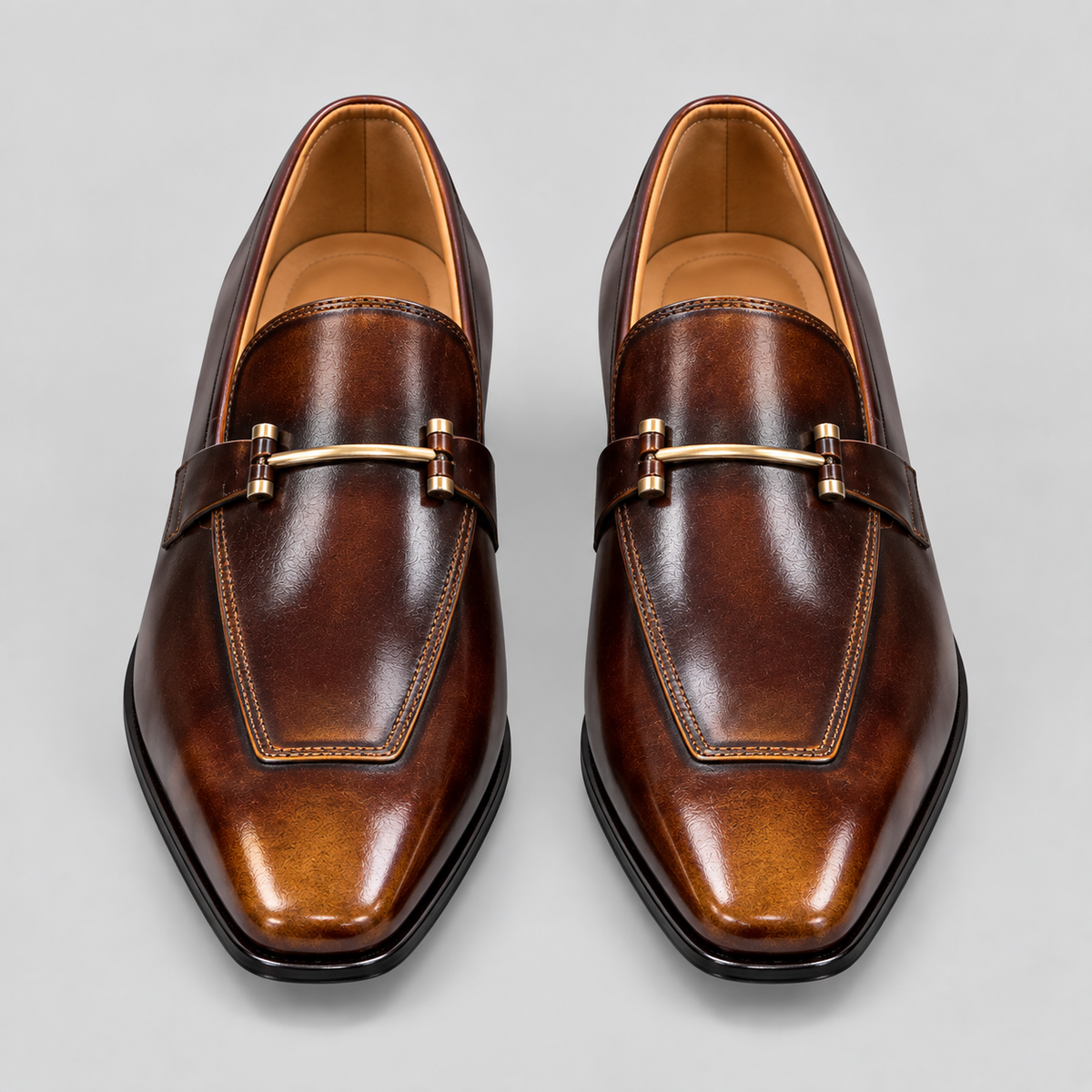 Classic Men's Brown Leather Horsebit Loafers