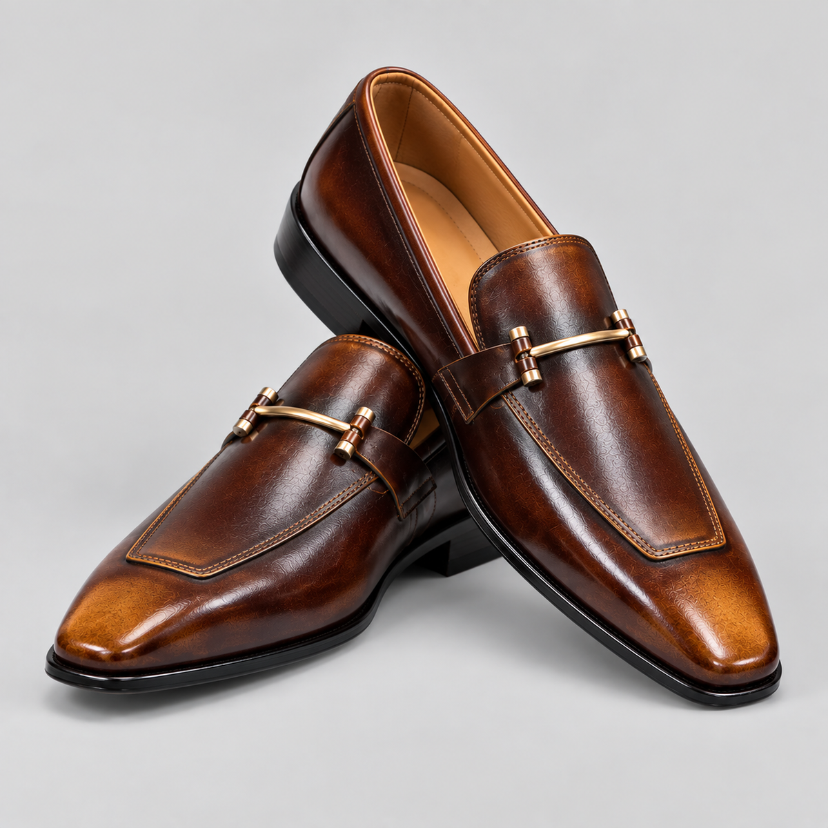 Classic Men's Brown Leather Horsebit Loafers