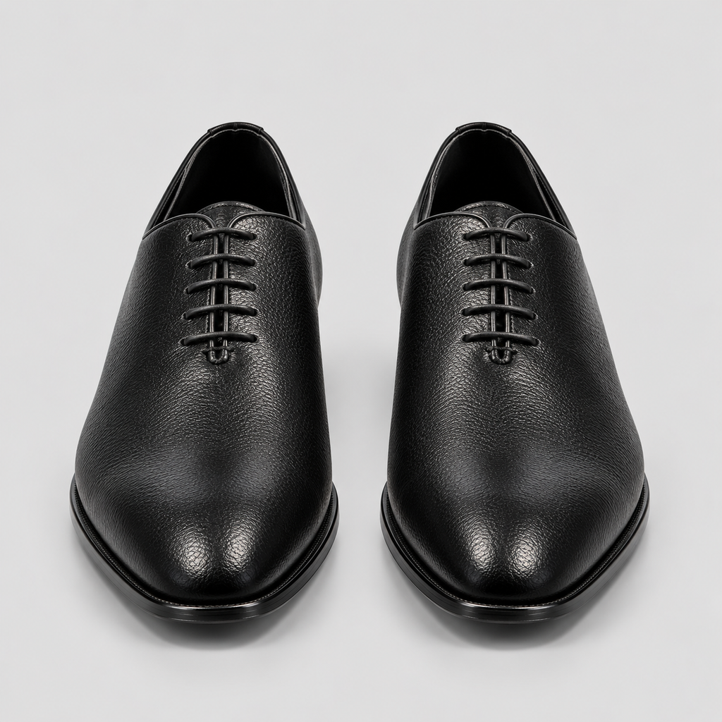 Classic Men's Black Wholecut Leather Oxfords