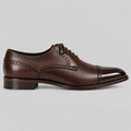 Classic Men's Dark Brown Leather Derby Dress Shoes