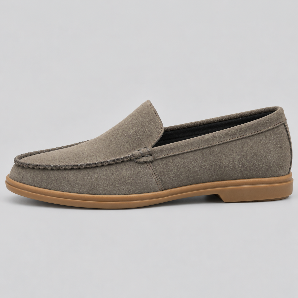 Classic Men's Grey Suede Loafers