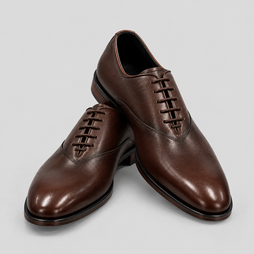 Classic Men's Dark Brown Wholecut Espresso Dress Shoes