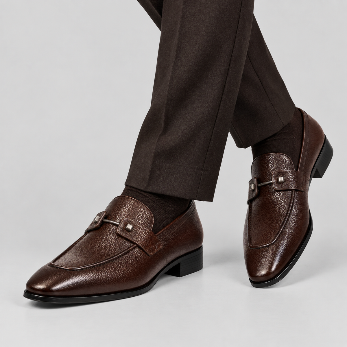 Classic Dark Brown Leather Bit Loafers