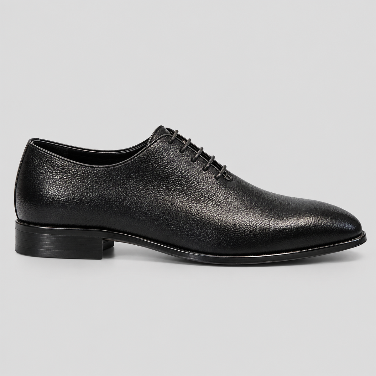 Classic Men's Black Wholecut Leather Oxfords