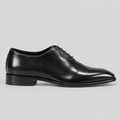 Men's Black Leather Wholecut Oxfords