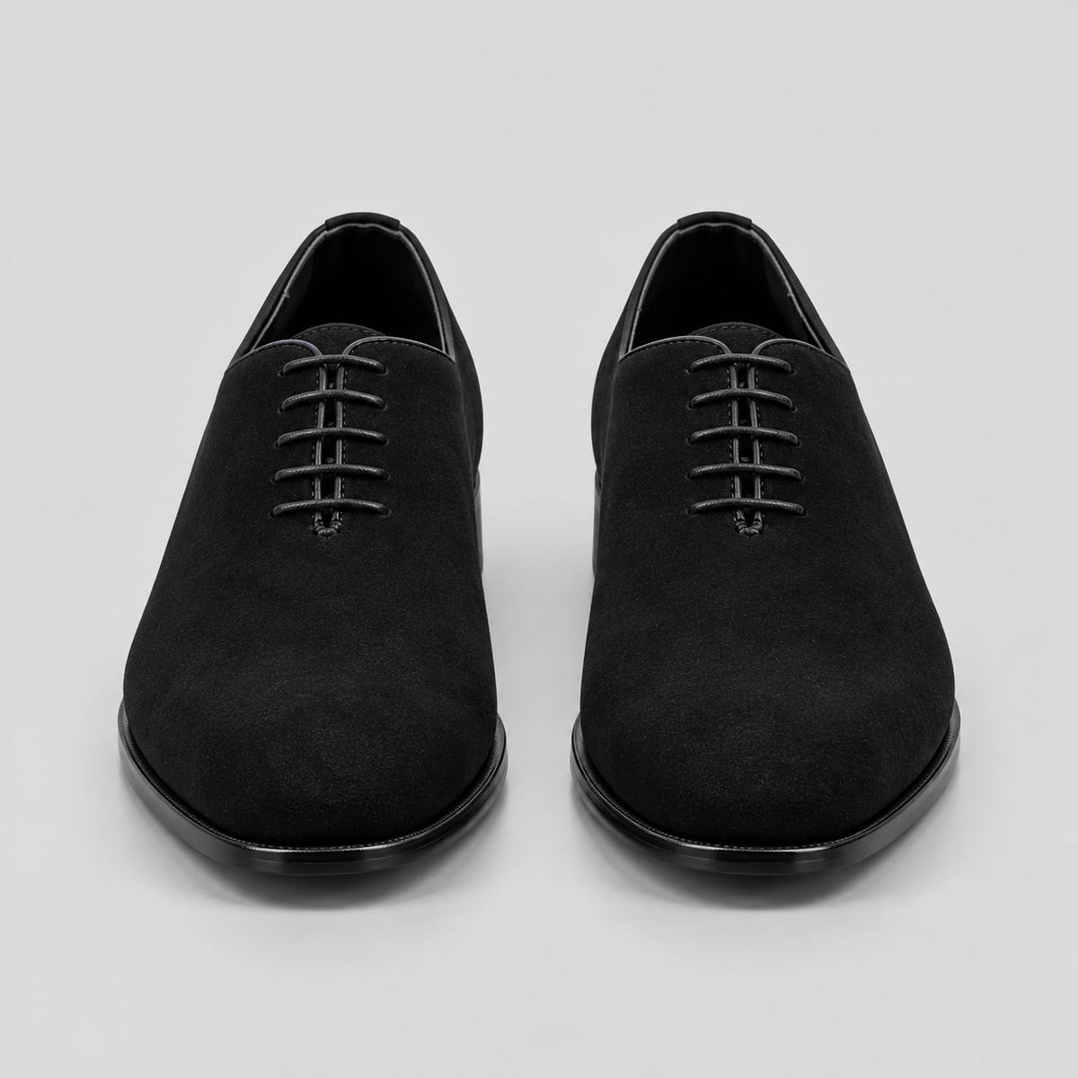 Classic Men's Black Suede Wholecut Oxfords