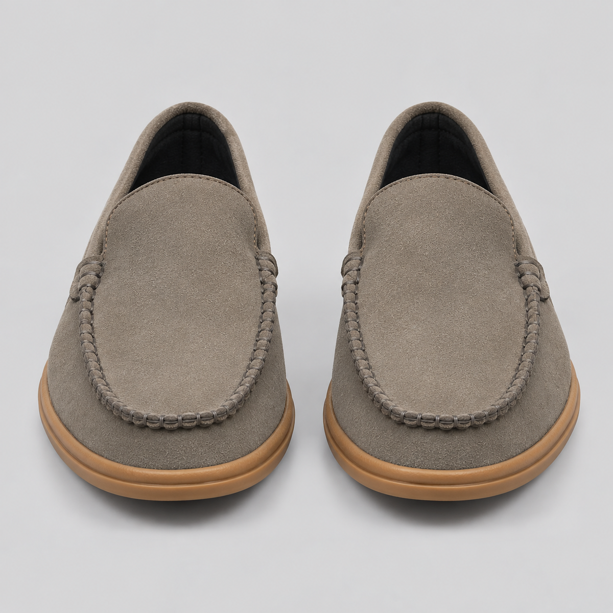 Classic Men's Grey Suede Loafers