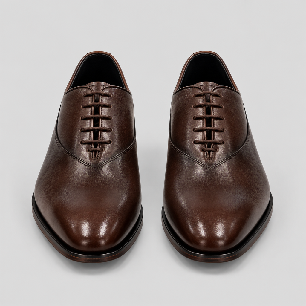 Classic Men's Dark Brown Wholecut Espresso Dress Shoes