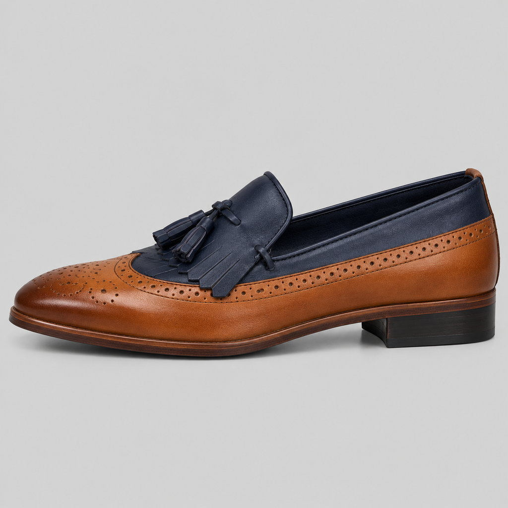 Classic Men's Two-Tone Wingtip Loafers