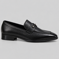 Men’s Black Leather Pin Loafers