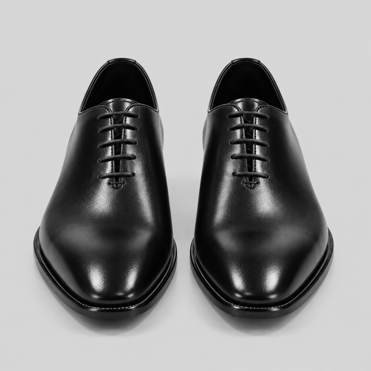 Men's Black Leather Wholecut Oxfords