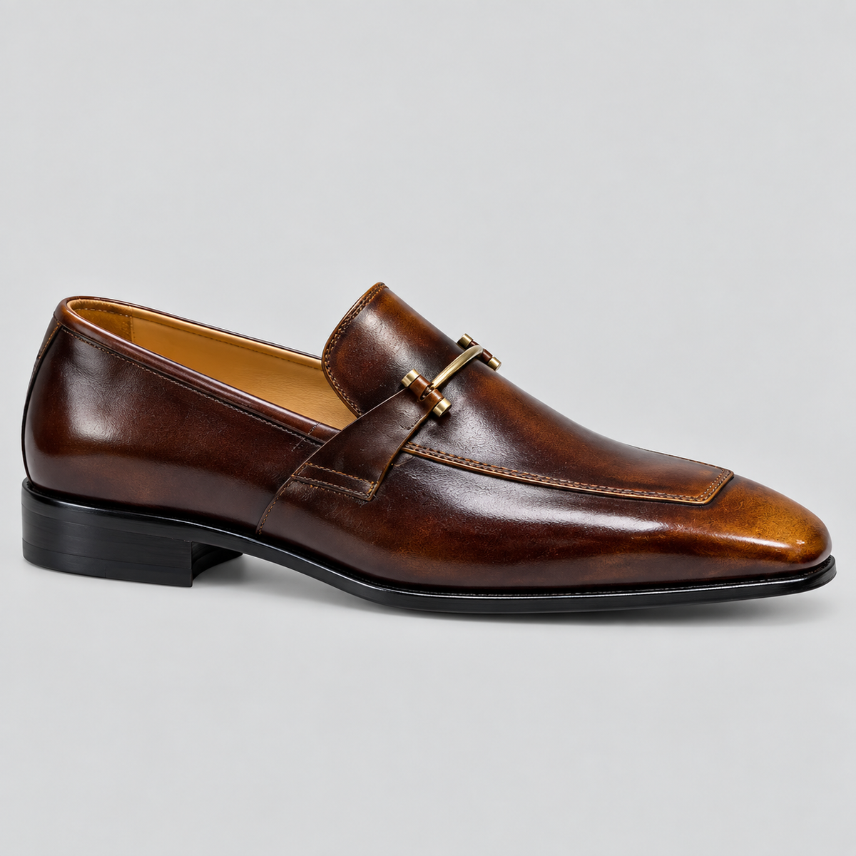 Classic Men's Brown Leather Horsebit Loafers