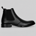 Classic Men's Black Textured Leather Chelsea Boots