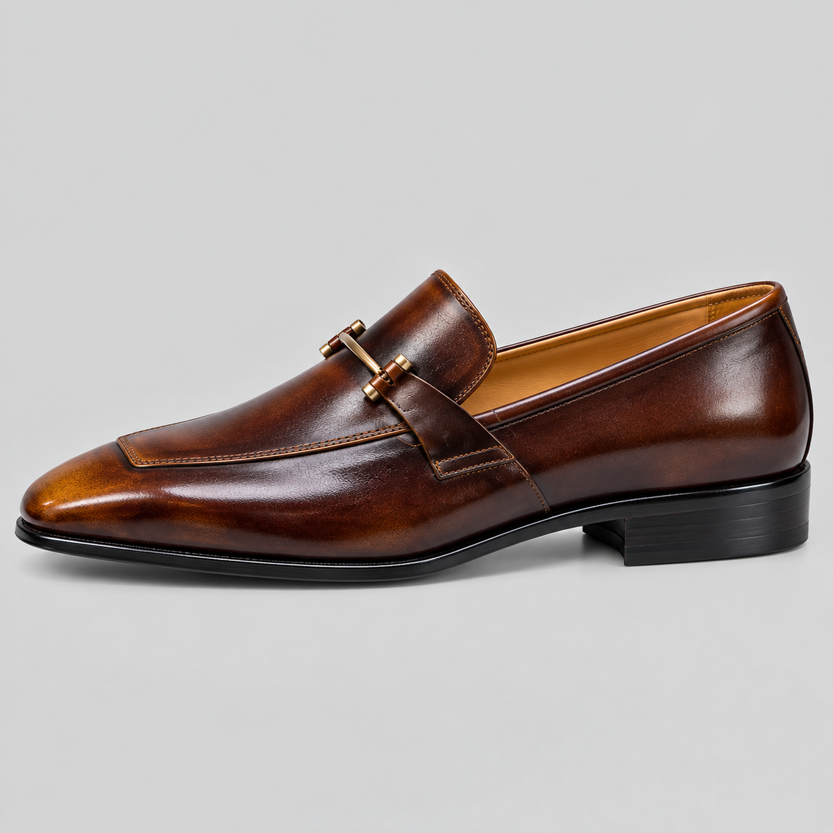 Classic Men's Brown Leather Horsebit Loafers