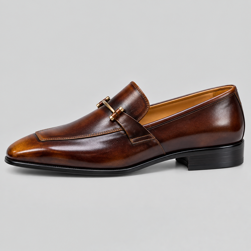 Classic Men's Brown Leather Horsebit Loafers