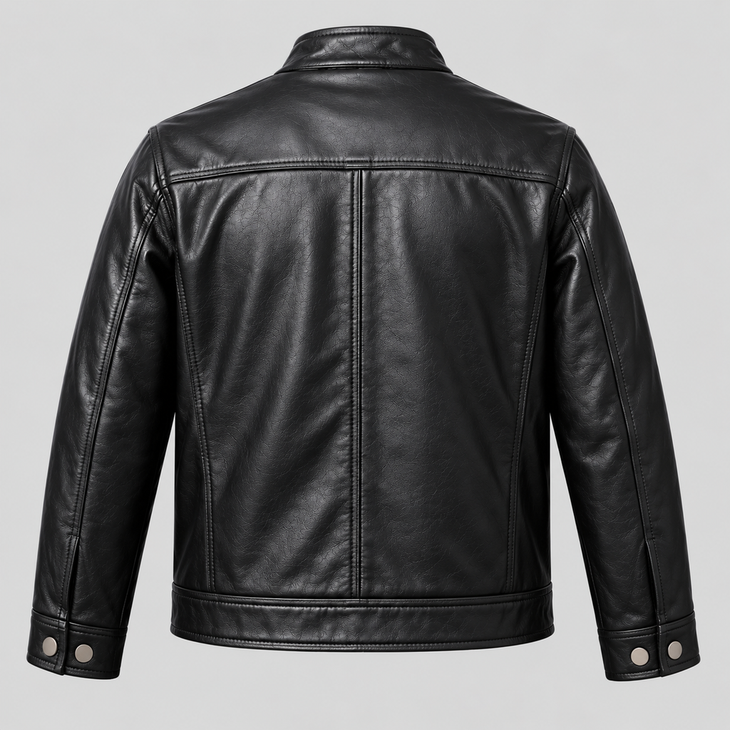 Men's Black Leather Cafe Racer Jacket Premium Slim Fit Biker Coat