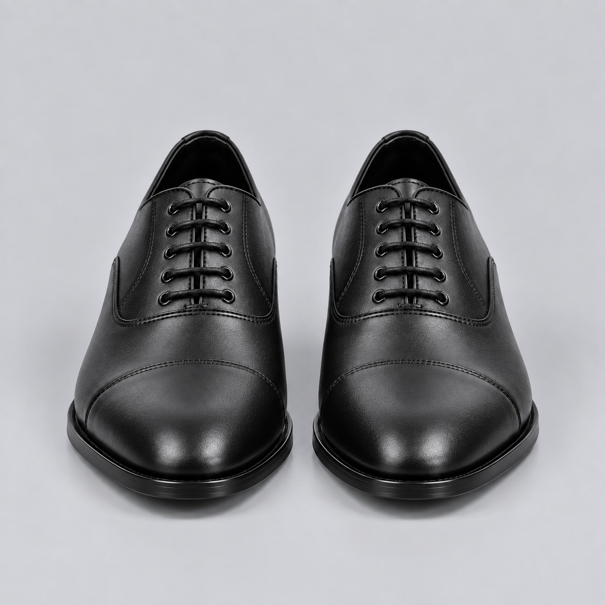 Men’s Classic Black Cap-Toe Oxford Dress Shoes