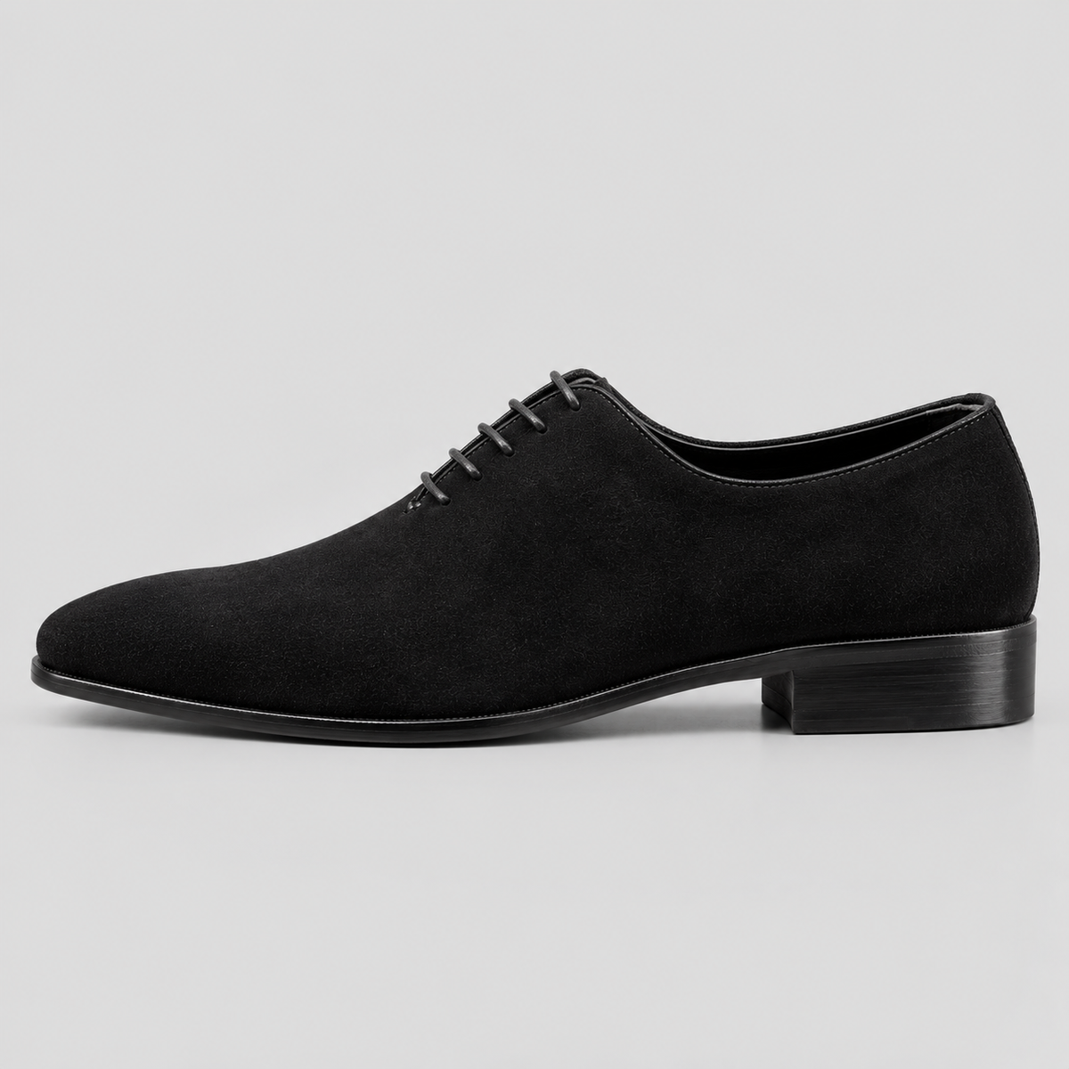 Classic Men's Black Suede Wholecut Oxfords