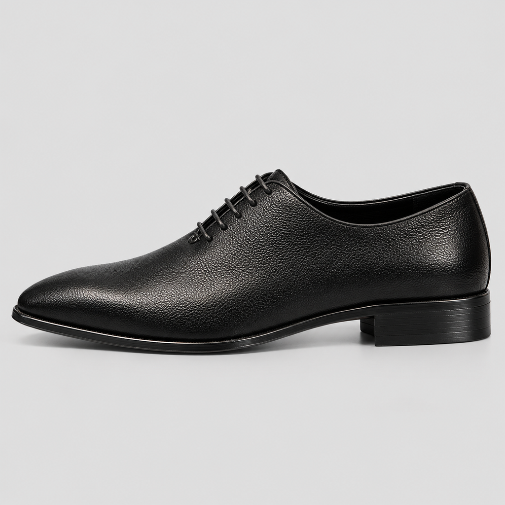 Classic Men's Black Wholecut Leather Oxfords