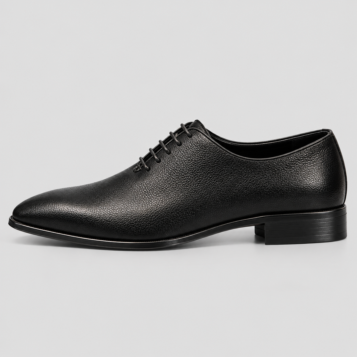 Classic Men's Black Wholecut Leather Oxfords