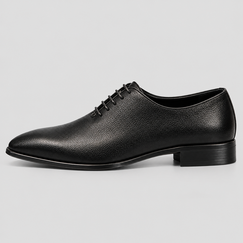 Classic Men's Black Wholecut Leather Oxfords