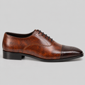 Classic Men's Cognac & Dark Brown Patina Leather Oxfords