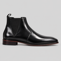 Men’s Black Leather Side-Zip Ankle Boots