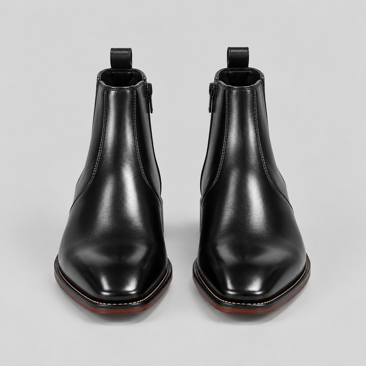 Men’s Black Leather Side-Zip Ankle Boots