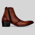 Men’s Luxury Burnished Brown Leather Chelsea Boots