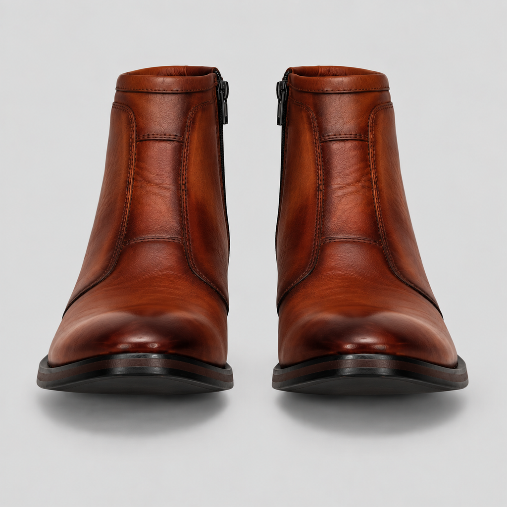 Men’s Luxury Burnished Brown Leather Chelsea Boots