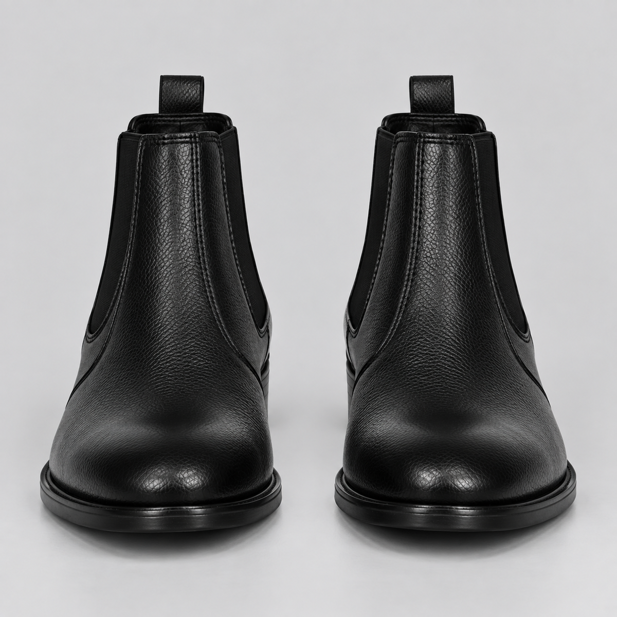 Classic Men's Black Textured Leather Chelsea Boots