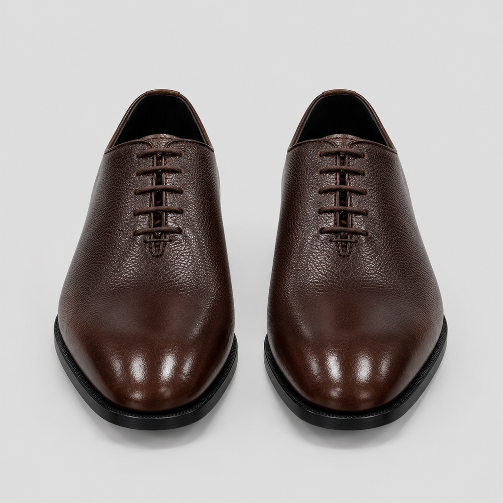 Men's Dark Brown Leather Wholecut Oxfords