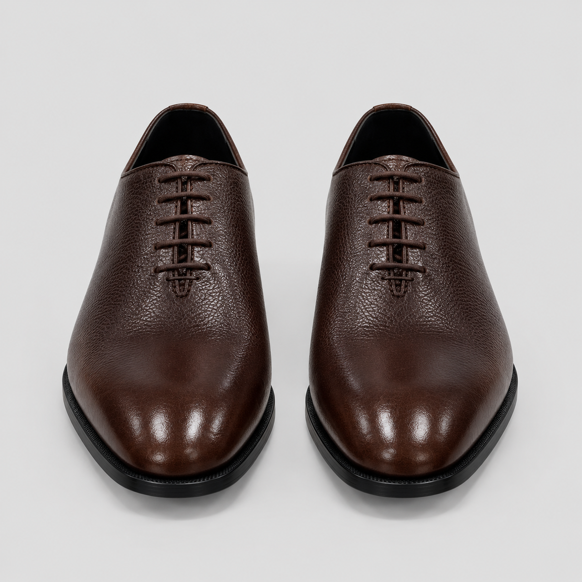 Men's Dark Brown Leather Wholecut Oxfords
