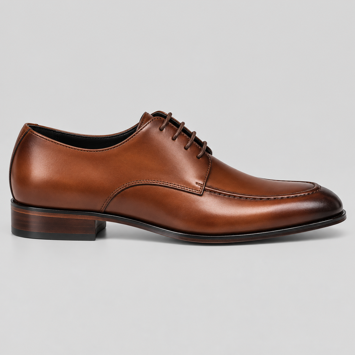 Classic Men's Tan Brown Leather Apron Toe Derby