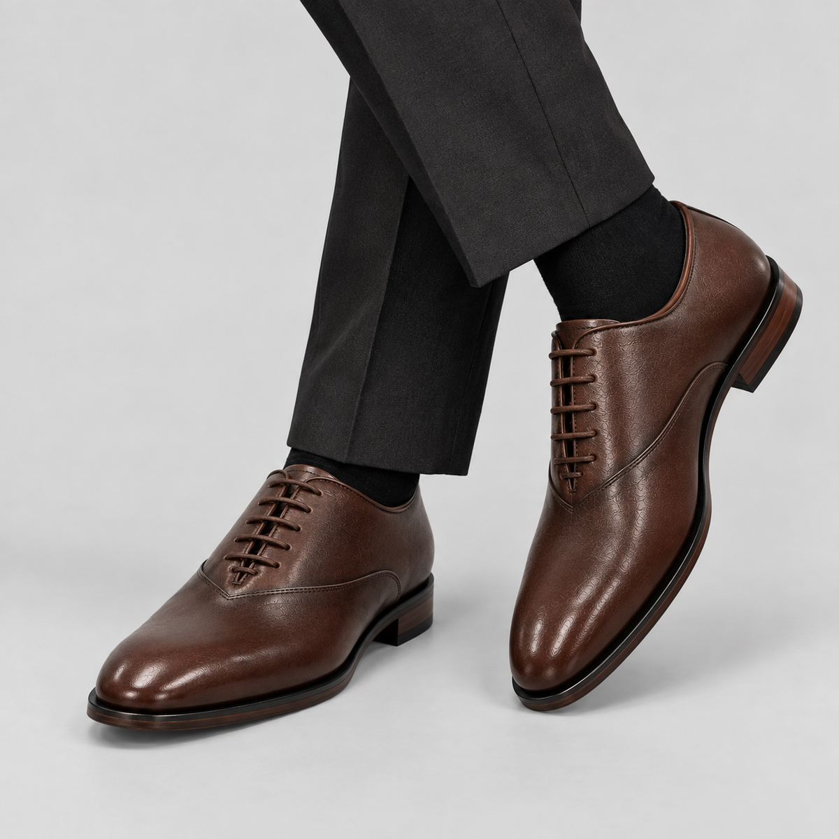 Classic Men's Dark Brown Wholecut Espresso Dress Shoes