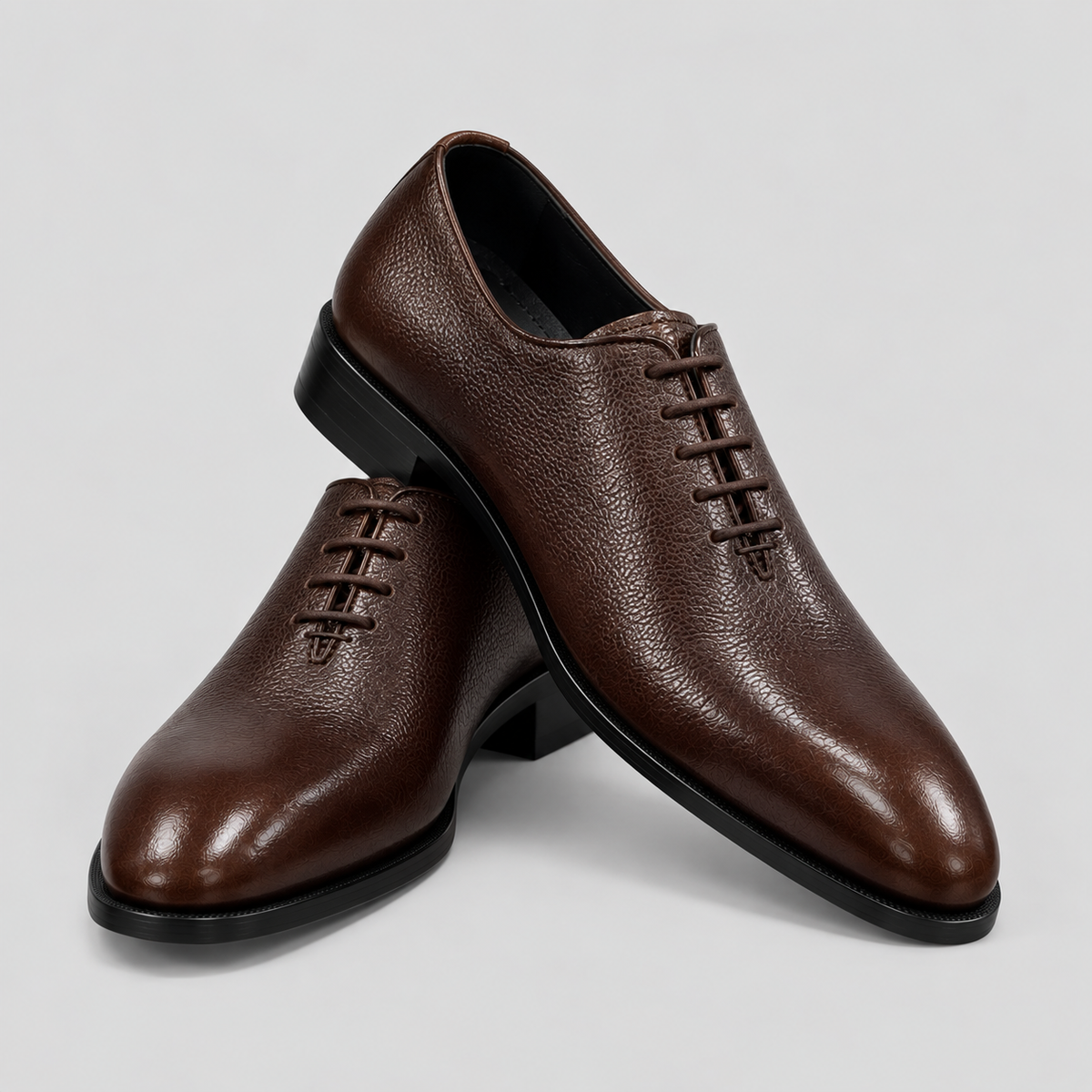 Men's Dark Brown Leather Wholecut Oxfords