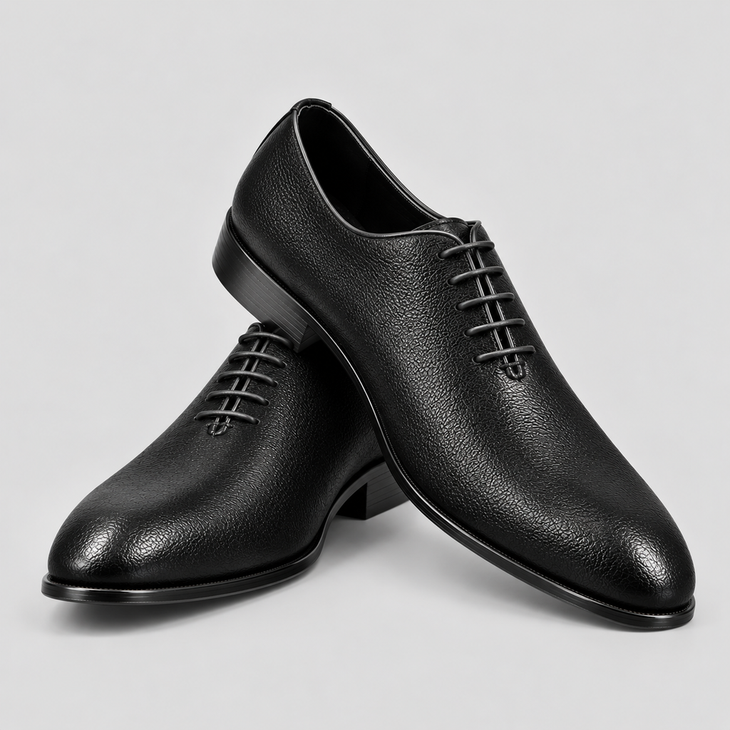 Classic Men's Black Wholecut Leather Oxfords
