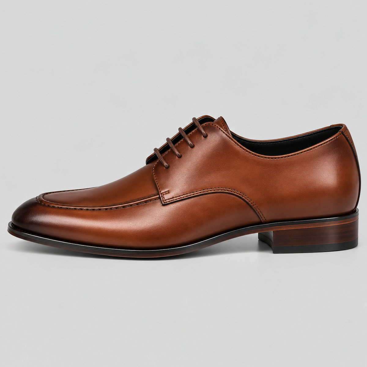 Classic Men's Tan Brown Leather Apron Toe Derby