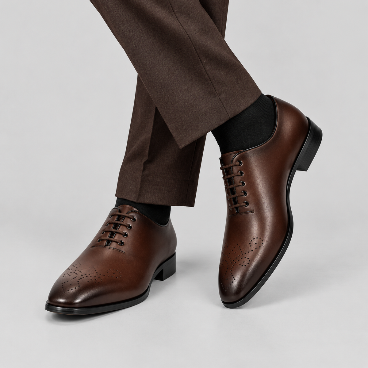 Men’s Dark Brown Leather Brogue Oxfords